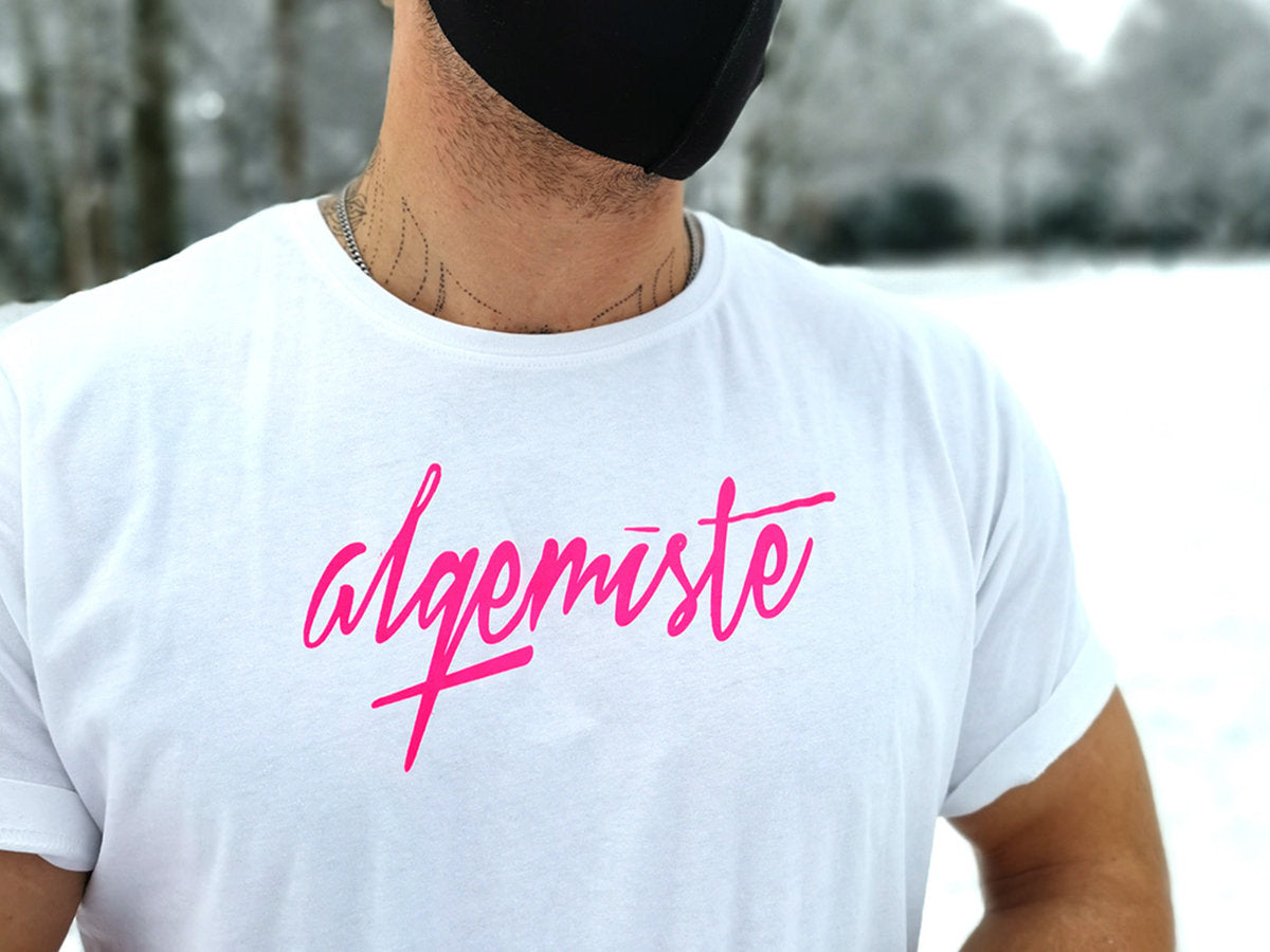 "Selfprinted Logo" | Shaped Long T (Black & White)