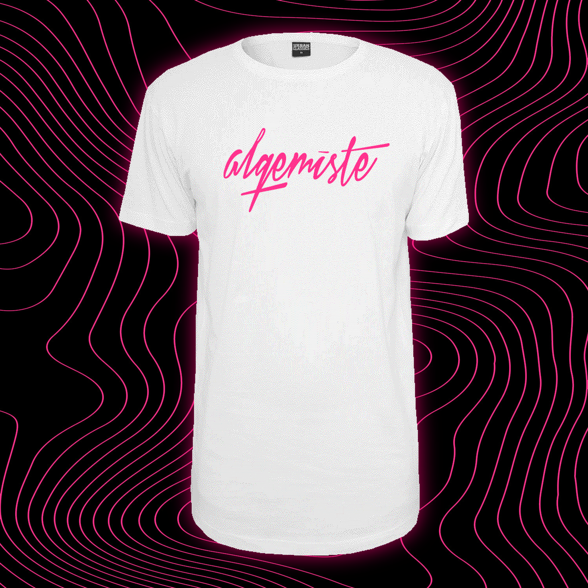 "Selfprinted Logo" | Shaped Long T (Black & White)